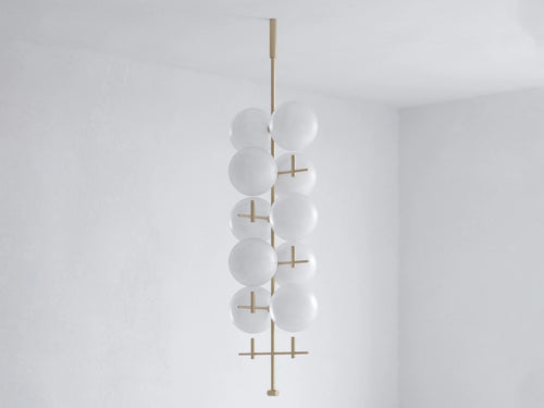 JIŘÍ KREJČIŘÍK LUNA II 10 VERTICAL CHANDELIER W28" x D28" x H85.5" **