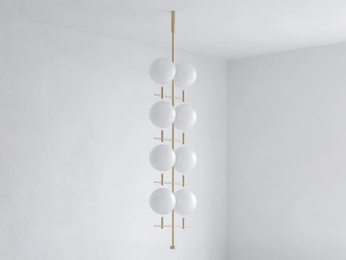 JIŘÍ KREJČIŘÍK LUNA I 08 VERTICAL CHANDELIER W28" x D13" x H100.5" **