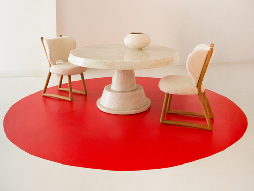PIERRE AUGUSTIN ROSE ONYX DINING TABLE Ø59" x H29.5"