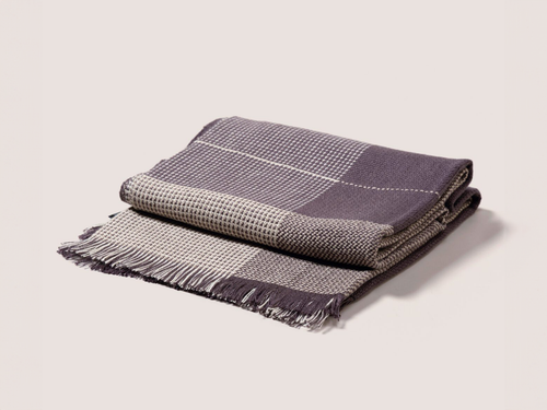 TEIXIDORS SEMPRE LINEN THROW / DARK GREY 71” x 55"