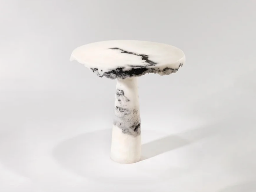 ROXANE LAHIDJI MARBLED SALTS SIDE TABLE Ø20" x H17.5"