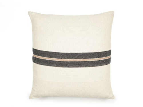 LIBECO PATAGONIAN BLACK STRIPE PILLOW 25” x 25