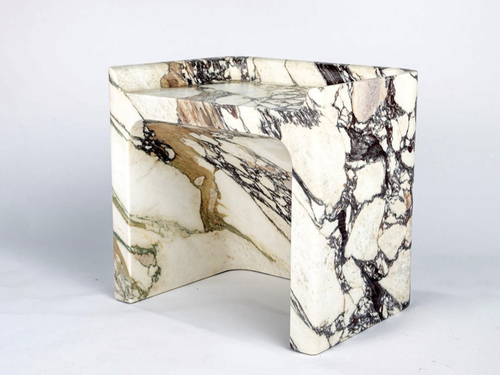 JOSHUA RICE TULI MARBLE TABLE/STOOL H20" x W18" x D16"