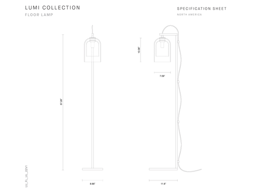 ARTICOLO LUMI FLOOR LAMP H57.3” x D11.8” x W8.7”