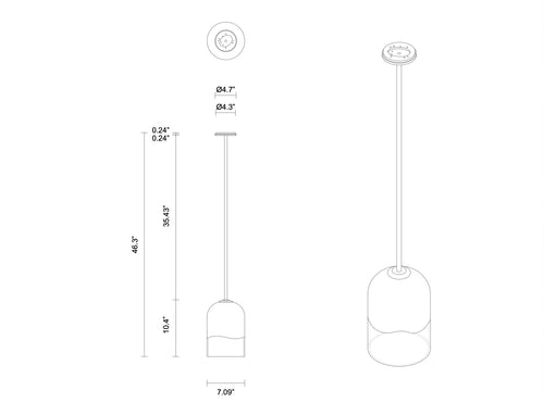 ARTICOLO MONI LARGE PENDANT H10.4" x Ø7"