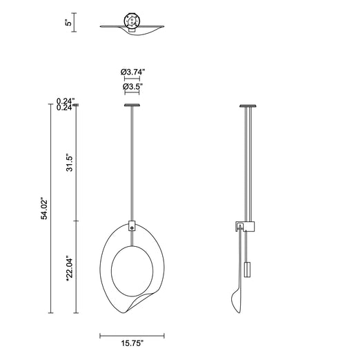 ARTICOLO OVOLO PENDANT H23.6" x W16"