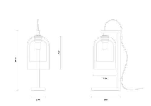 ARTICOLO LUMI TABLE LAMP H18.46” x D8.85”