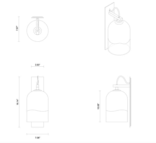 ARTICOLO MONI SCONCE LARGE H16" x Ø7"