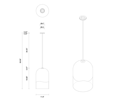 ARTICOLO MONI EXTRA LARGE PENDANT H19.69" x Ø11.8"
