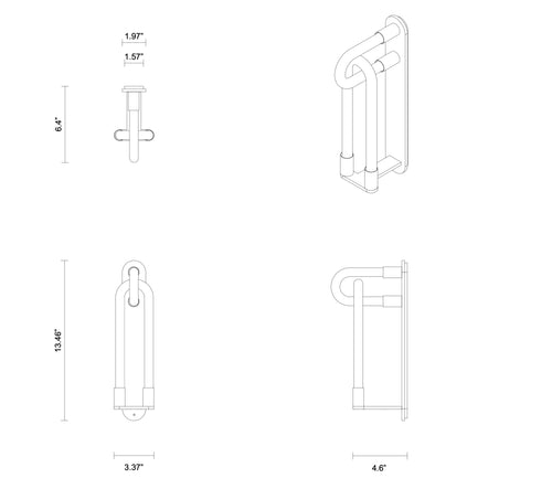 ARTICOLO LOOPI SINGLE WALL SCONCE H13.46" x W3.37"