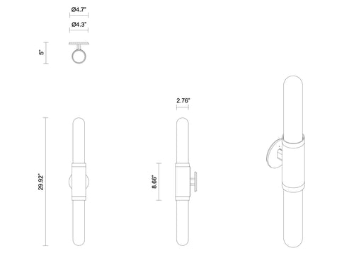 ARTICOLO SCANDAL SHORT SCONCE H30" x Ø2.76"