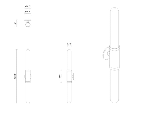 ARTICOLO SCANDAL TALL SCONCE H42.5" x Ø2.76"