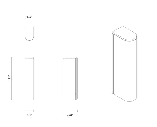 ARTICOLO SLIM WALL SCONCE H12" x W2.4”