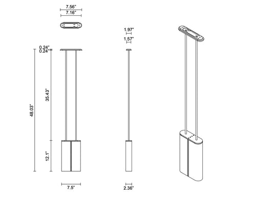 ARTICOLO SLIM PENDANT H48.03" x W7.5”