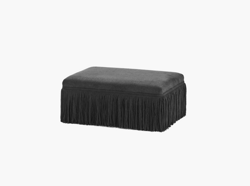 ANN DEMEULEMEESTER FRINGE OTTOMAN SMALL / BLACK L36.5" x W25" x H16.5"