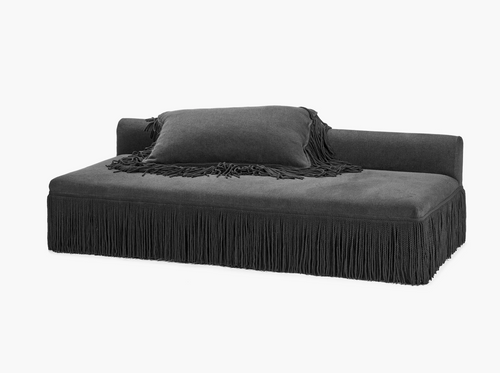 ANN DEMEULEMEESTER FROU SOFA + 1 CUSHION / BLACK L81" x W36.5" x H23.5"