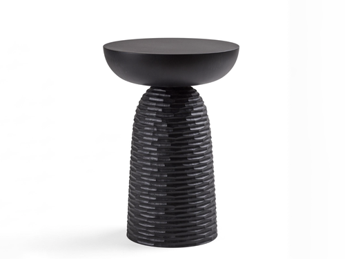 ZANAT MONICA FORSTER NERA CUT STOOL / BLACK Ø12” x H17”