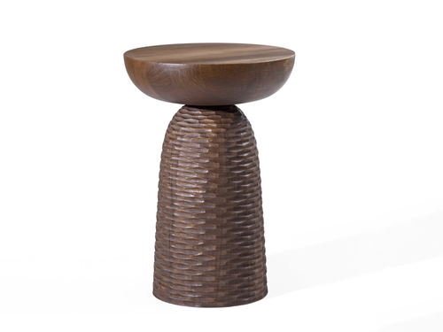 ZANAT NERA STOOL CUT WALNUT BY MONICA FORSTER Ø12” x H17”