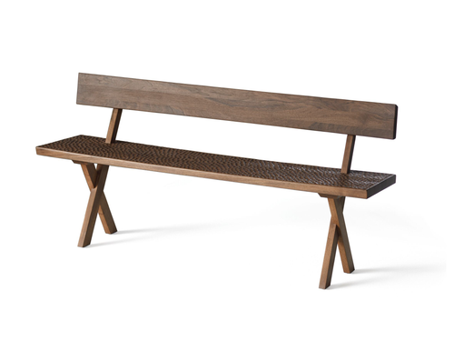 ZANAT ILSE CRAWFORD TOUCH BENCH WITH BACKREST L63" x W16.5" x H29.5" x SH17.7”