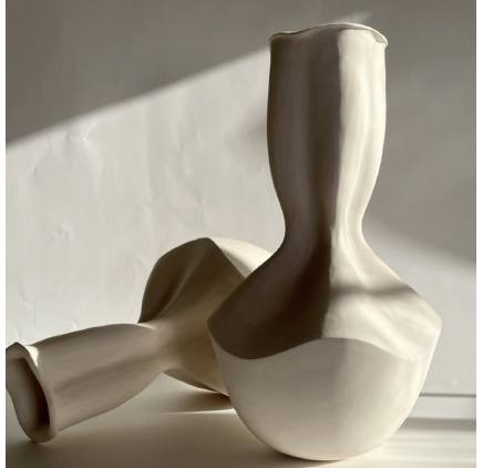 KATAYONE ADELI SCULPTURAL MOONFLOWER VESSEL Ø11" X H17.5"