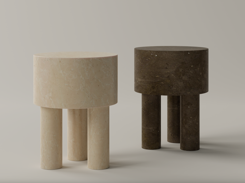 MALGORZATA BANY PILOTIS SIDE TABLE / MARBLE Ø14" x H18”