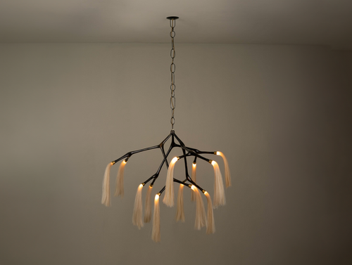 ISABEL MONCADA MARATUS HORSEHAIR CHANDELIER H38.5" x Ø45"