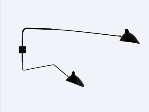 SERGE MOUILLE ROTATING 2 ARM SCONCE / CURVED