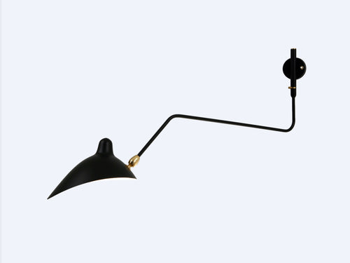 SERGE MOUILLE WALL LAMP ONE ROTATING CURVED ARM
