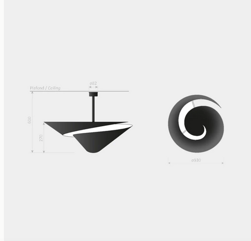SERGE MOUILLE SNAIL CEILING LAMP