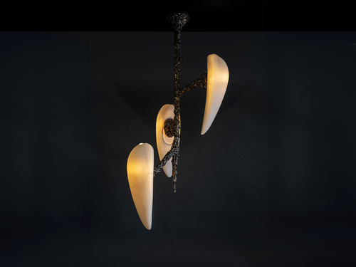 WILLIAM GUILLON LV-426 VERTICAL 3 CHANDELIER H55" x Ø27"