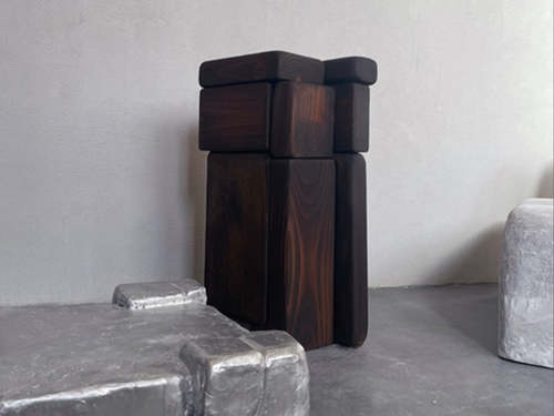 DESTROYERS BUILDERS WOOD MASONRY PEDESTAL H23.6" x D9" x W12.5"