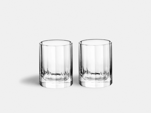 RICHARD BRENDON FLUTED SHOT GLASS SET OF 2 H2.6" x Ø2"