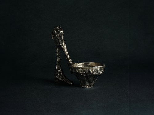WILLIAM GUILLON VANITÉ n.21 BRONZE VESSEL H6.6" x W6.2"