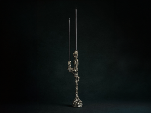 WILLIAM GUILLON VANITÉ n.04 BRONZE CANDLESTICK HOLDER H15.5" x W4.7"