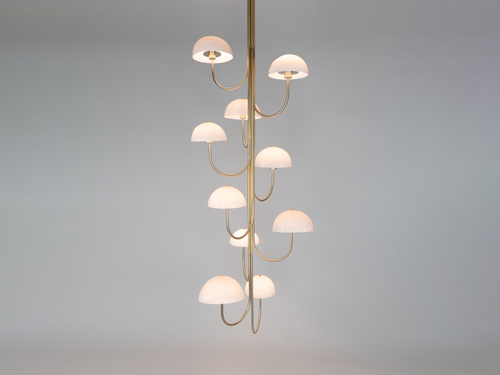 BEN & AJA BLANC WILLA CHANDELIER 10 LIGHT VERTICAL W31" x D31" x H81"