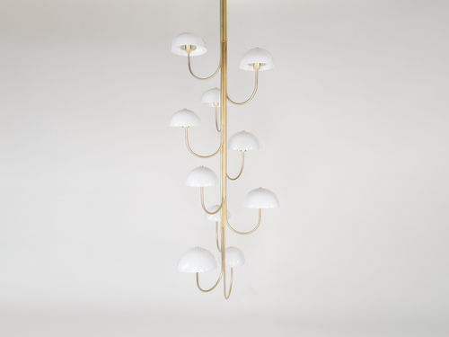 BEN & AJA BLANC WILLA CHANDELIER 10 LIGHT VERTICAL W31" x D31" x H81"