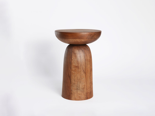 ZANAT MONICA FORSTER NERA LINES STOOL / WALNUT Ø12” x H17"