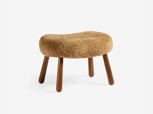 DAGMAR CLAM STOOL / SHEEPSKIN H15.3” x D15.7” x W24.2”