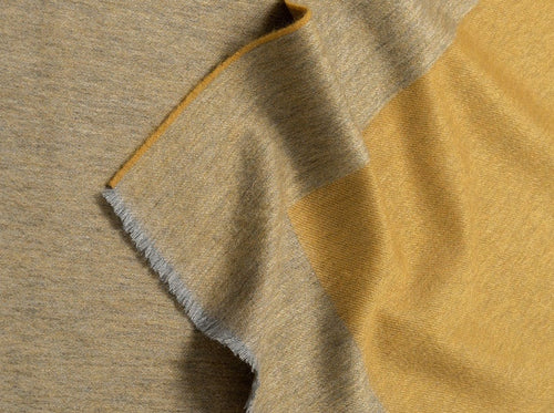 BEGG X CO ARRAN BORDER THROW / FLANNEL GOLD  59" x 110"