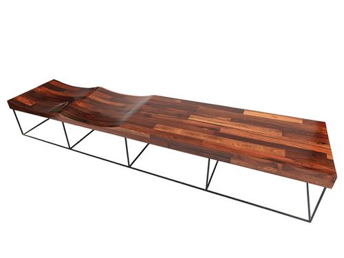 ADESSO JORGE ZALSZUPIN 102 BENCH BRAZILIAN PARQUET JACARANDA L98.5" x D22.5" x H15.25"