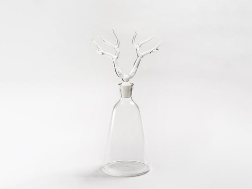 SIMONE CRESTANI GLASS DEER BOTTLE H12.5” x Ø7" **