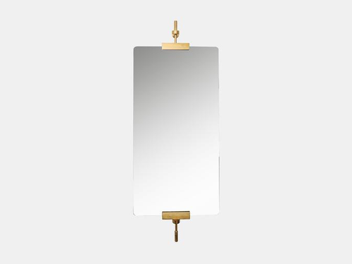 KBH SMALL PIVOT MIRROR BRASS H20” x W10"