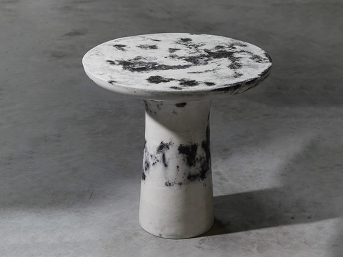 ROXANE LAHIDJI MARBLED SALTS ENTRY TABLE Ø27.3" x H27.3"