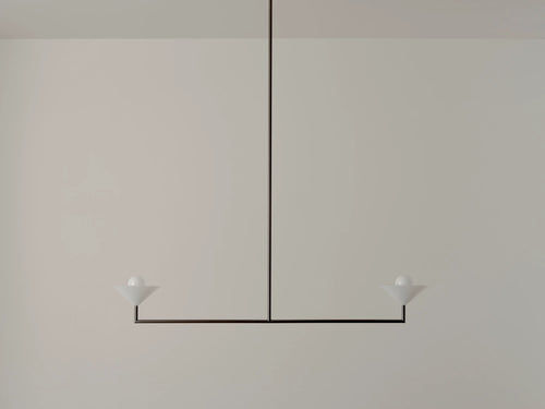 VOLKER HAUG STUDIO GLASS DOUBLE DROP CHANDELIER W42.7" x D7.9" x H47.2"