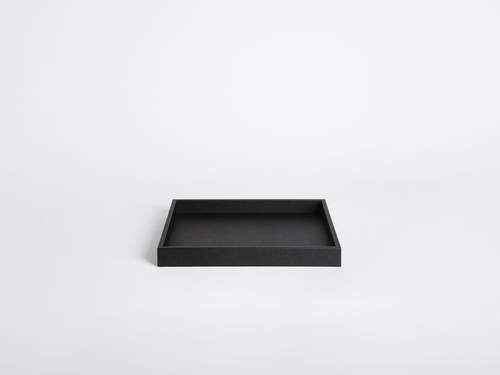 PINETTI MEDIUM LEATHER SQ TRAY / BLACK L14” x W14” x H1.5”