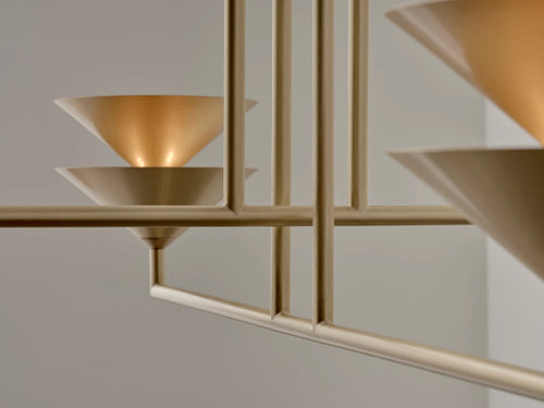 VOLKER HAUG STUDIO CROSS BALANCED STACK CHANDELIER W43.8" x D43.8" x H24"