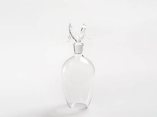 SIMONE CRESTANI GLASS BIGHORN BOTTLE H10.25”