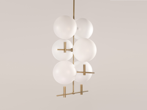 JIŘÍ KREJČIŘÍK LUNA II 06 VERTICAL CHANDELIER W28" x D28" x H51.5" **