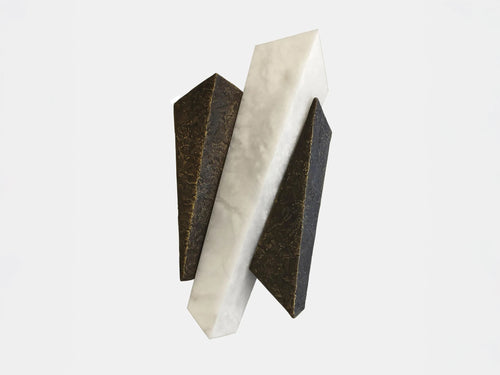 MARTIN HUXFORD EDGE ALABASTER WALL SCONCE H21.5" x W5" x D3.5"