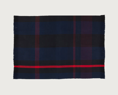 OTHERWAYS VICHY NAVY/ RED THROW L78" x W58.5"